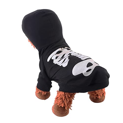 OATIPHO Halloween-kostüme Für Haustiere Kätzchen-Halloween-kostüm Halloween-welpenkleidung Halloween-kostüme Für Kleine Hunde Hunde-Hoodies Süßer Hunde-Hoodie Skelett Baumwolle von OATIPHO