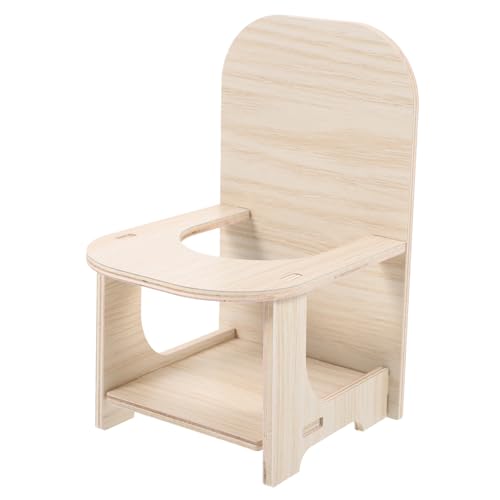 OATIPHO Hamster Kleiner Esstisch Hamster hamsterspielzeug Hamster Sitz pet Chair Haustierstuhl Hamsterfütterungsstuhl bequemer Miniaturstuhl Hamsterstuhl aus Naturholz hölzern von OATIPHO