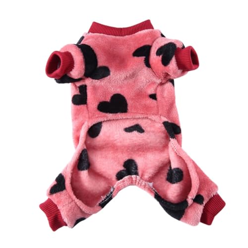 OATIPHO Haustier-Pyjama Warmes Haustierkostüm Hunde-Outfit Urlaubskleidung Für Haustiere Schlafpyjama Für Haustiere Pullover Mantel Haushalt Polyester Rosa Herbstkleidung von OATIPHO