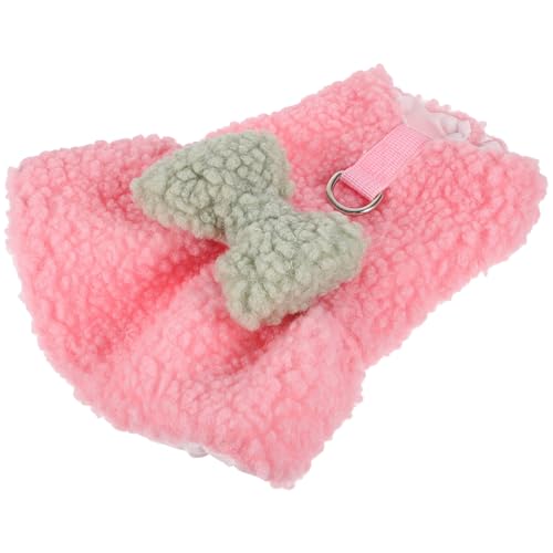 OATIPHO Haustierkleidung Winter Verdickter Warmer Schleifenmuster-traktions- - Und Schnee-Baumwollrock (rosa) Hunde-Sweatshirts Warmhaltende Hundekleidung Polyesterfutter Verdicken Jacke von OATIPHO