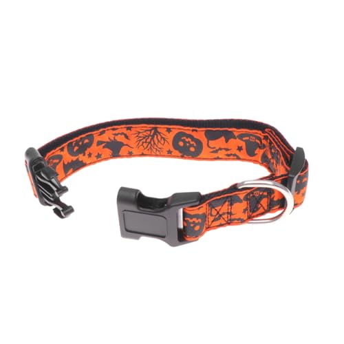 OATIPHO Haustier Halloween Halsband Hund M Größe Kürbis Hut Hundehalsband Haustier Halskette Haustierbedarf von OATIPHO