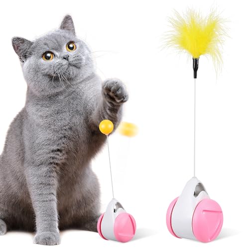 OATIPHO Spielzeug Kätzchen-zauberstab-Spielzeug Spielzeuge Katzenfangstab Katze Zauberstab Katzen-Teaser-zauberstab Selbstspielspielzeug Für Katzen Rotieren Plastik Lustige Katze Balance von OATIPHO