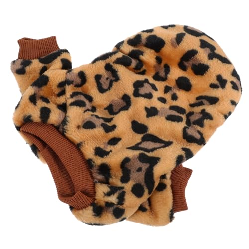 OATIPHO Klassische Hundepullover Warme Kleidung Für Welpen Hundebekleidung Hundepyjamas Kleidung Für Kleine Hunde Hundepullover Aus Flanell Kleiner Korallenvlies Leopardenmuster Mantel von OATIPHO