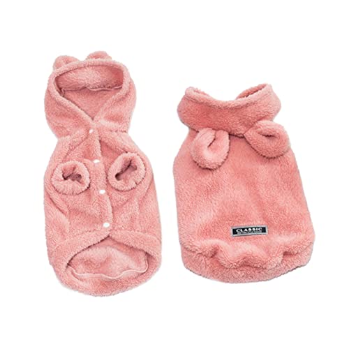 OATIPHO Hundearztuniform Mittlere Hundekleidung Warmer Hoodie Stoffhase Welpenwarme Jacke Hundemäntel Für Kaltes Wetter Mit Hund Gefüllte Kleidung Rosa Verdicken Französischer Hund von OATIPHO