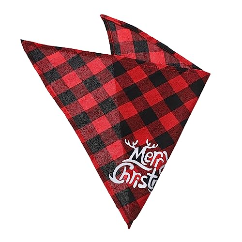 OATIPHO Weihnachtslätzchen Rotes Kopftuch Karierter Schal Weihnachtsdekoration Halstuch Für Haustiere Weihnachtsschal Für Haustiere Weihnachtshundekostüm Haustier-Bandana Hundeschal Gitter von OATIPHO