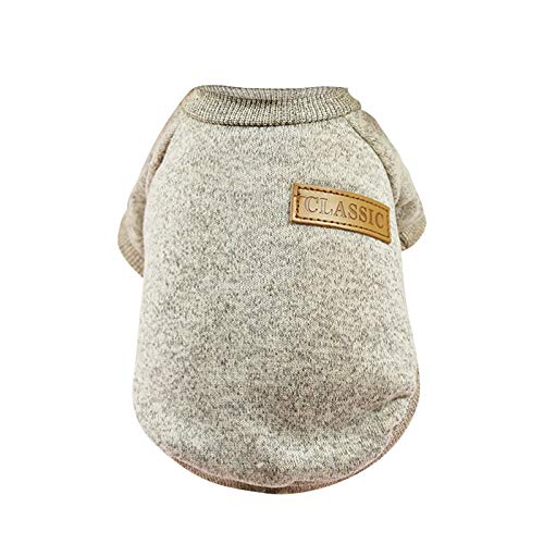 OBiQuzz Haustier-Hundewelpen-klassischer Pullover-Fleece-Pullover-Kleidung-Warmer Pullover-Winter Hundepullover Größe L (Beige, L) von OBiQuzz