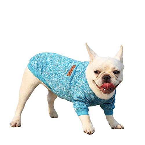 OBiQuzz Hundewesten-Westen-Klassische Kleidungs-Hunde-T-Shirt Sommer-Haustier-gestreifte Welpen-Haustierkleidung Hundepullover 50 cm (Blue, L) von OBiQuzz