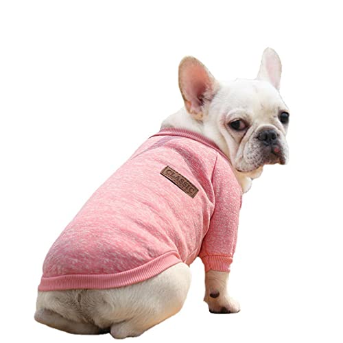 OBiQuzz Hundewesten-Westen-Klassische Kleidungs-Hunde-T-Shirt Sommer-Haustier-gestreifte Welpen-Haustierkleidung Hundepullover 50 cm (Pink, L) von OBiQuzz