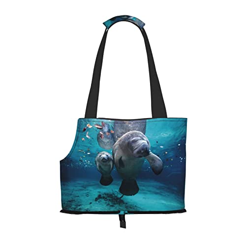 Indian Manatees Pet Portable Foldable Shoulder Bag, Dog and Cat Carrying Bag, Suitable for Subway Shopping, Etc. von OCELIO