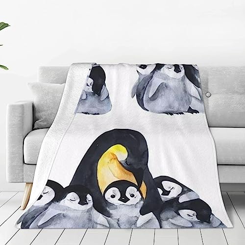 Tierpinguine Waschlappen-Decke, superweicher Bezug für Sofa, Bett, Reisen, Zimmer, warm, alle Jahreszeiten, 203 x 152 x 101 cm von OCELIO