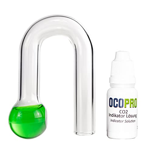 OCOPRO CO2-Langzeittest, Dauertest, Drop Checker (inkl. Indikatorlösung) (mit 18ml Indikatorlösung) von OCOPRO