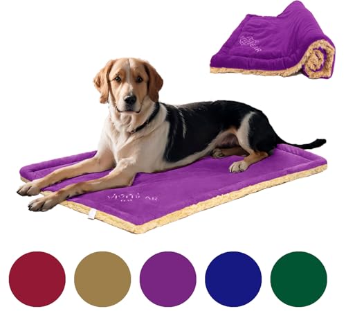 OCSOSO Hundematte, 110x70cm Hundebett für große Hunde, luxuriöses Fell Dog Create Matte Hundedecke Betten für den Innen- und Außenbereich, Sofas (lila) von OCSOSO