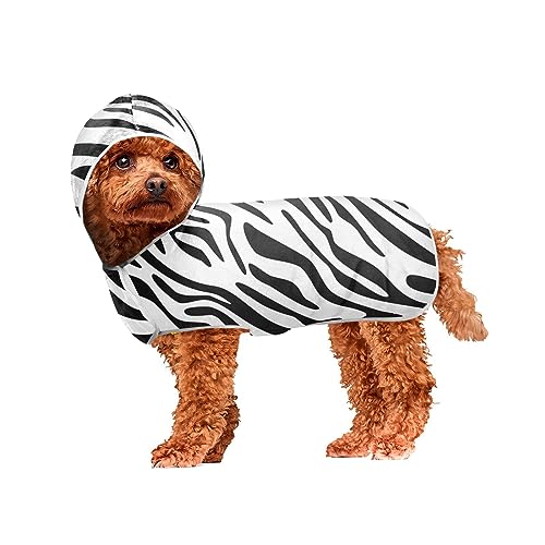 Zebra Stripes Pet Bathrobe Quick Pet Drying Towels After Bath, Pool or Beach Wearable Hooded Bath Pet Towel von ODAWA