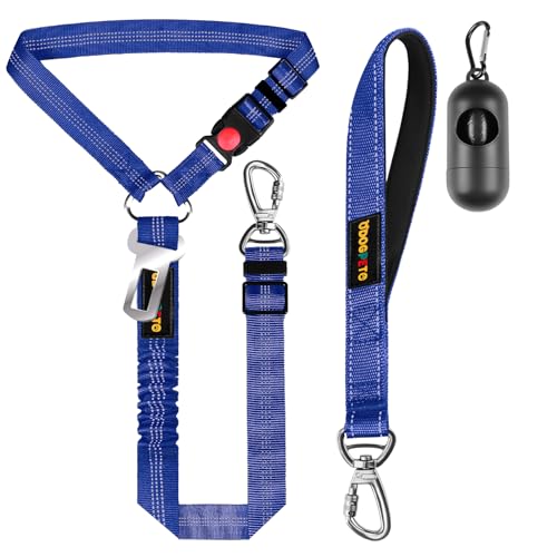 Hunde-Sicherheitsgurt für Auto, Autoleine mit Auto-Kopfstütze und Schnalle, reflektierende kurze Hundeleine, 38,1 cm, robuste Leine für Hunde, mit gepolstertem Griff und Karabinerhaken, Ryoalblau Hunde-Sicherheitsgurt für Auto, Autoleine mit Auto-Kopfstütze und Schnalle, reflektierende kurze Hundeleine, 38,1 cm, robuste Leine für Hunde, mit gepolstertem Griff und Karabinerhaken, Ryoalblau von ODOGPETO