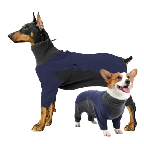 ODSSTAIPS Hunde-Wintermantel, warmes Hunde-Sweatshirt, winddichte Fleece-Hundejacke, kaltes Wetter, Hundebody zum Spazierengehen, Wandern, Reisen, Blaugrau, Größe XS von ODSSTAIPS