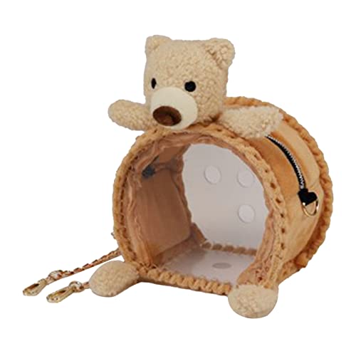 Kleintier-Tragetasche, Kaninchen-Hamster-Tragetasche, transparent, atmungsaktiv, bequem und tragbar, Haustier-Tragetasche, Kaninchen-Rucksack (S One Shoulder Little Bear Halbkreis) von OFFAXE