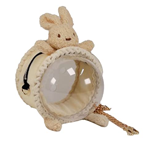 Kleintier-Tragetasche, Kaninchen-Hamster-Tragetasche, transparent, atmungsaktiv, bequem und tragbar, Haustier-Tragetasche, Kaninchen-Rucksack (S One Shoulder Rabbit Space Cover) von OFFAXE