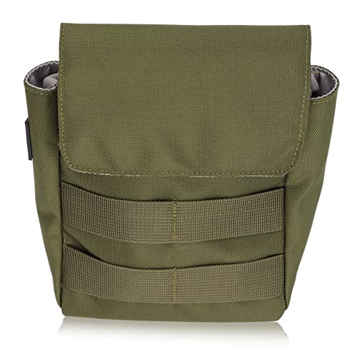 OFFAXE Hunderucksackgeschirr, Hundecampingrucksack, Hunderucksack, Hundegeschirr mit Rucksack, Welpensattelweste, Rucksack (Flip Bag-Military Green) von OFFAXE