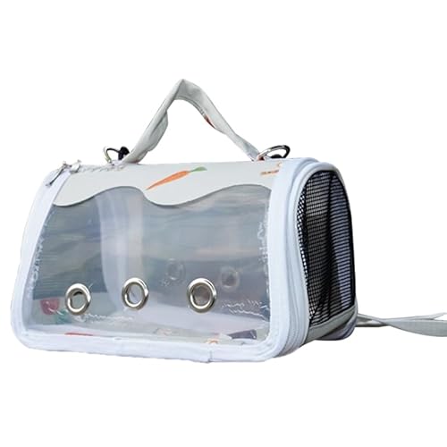 Transparent Gestaltete Haustier Tragetasche Mit Futternapf Und Sitzstange Faltbares Vogel Universal Reisetaschenpaket Atmungsaktive Tasche Vogel Tragetasche Reisetasche Groß Vogel Tragerucksack von OFFILICIOUS