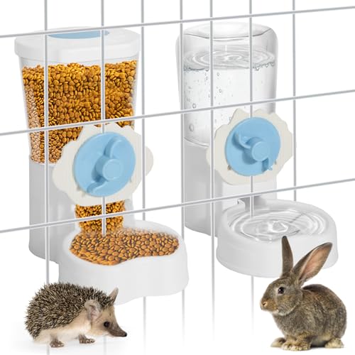 Automatischer Wasserspender für Tierfutter, Meerschweinchen, Kaninchen, Wasserflasche, Frettchenkäfig, Zubehör, Schwerkraft-Futterspender zum Aufhängen, Set für Käfig, Kaninchen, Chinchilla, von OFFKITSLY