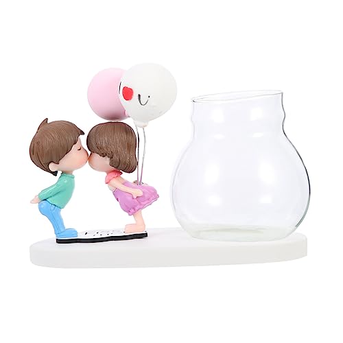 OFFSCH 1 Satz Hydroponische Pflanzenornamente Heim Hydroponik-pflanzenterrarium Hydroponische Flasche Zwiebelvase Desktop-pflanzgefäß Blumenpflanzer Einzelstielvase Luftpflanzen Harz von OFFSCH