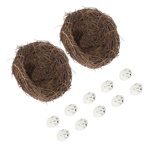 OFFSCH Ostern Decor Set 12 stücke Simulierte Vogel Nest Realistische Eier Vogel Nest Ornament von OFFSCH