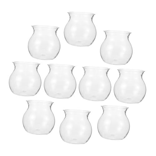 OFFSCH 10 Stück Mikro Landschaftsflasche Mini Vase Wasserpflanzvase Zwangsvase Mikro Landschaftspflanzer Kugelknospenvasen Anzuchtglas Sukkulenten Übertopf Blumentopf Aus von OFFSCH