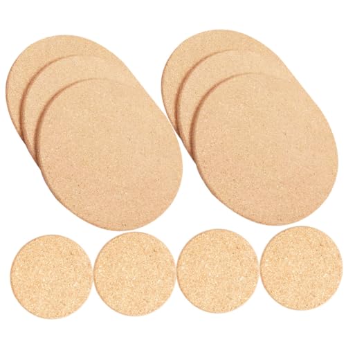 OFFSCH Kork Pflanzen Untersetzer Matten 10pcs Runde Blumentopf Untertassen Kork Holz Tropf Pads Nicht-dekorativ Für Hause von OFFSCH