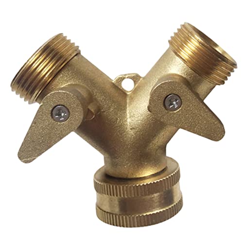 OFFSCH 1Stk Schlaucharmaturen 2wegeverteiler zweiwegeverteiler gartenbewässerung Garden Irrigation System Faucet schnellverbinder Wasserhahn verteiler taps Schlauchadapter Golden von OFFSCH