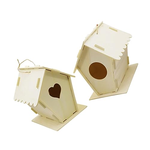 OFFSCH Vogelnest aus Holz Nestdekoration -Vogelhaus-Ornament-Set für Gartendekoration Heimschmuck zartes Nest für Vögel von OFFSCH