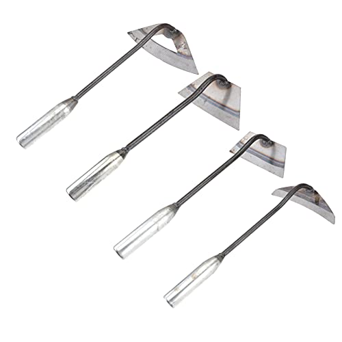 OFFSCH 4 Stück Tragbare kleine Hacke Verdichter Pinne Beil Motorhacken agritox gartenwerkzeug Graben multifunktionswerkzeug manuelle Unkrautstecher Mehrzweck-Gartenhacken Stahl Light Grey von OFFSCH