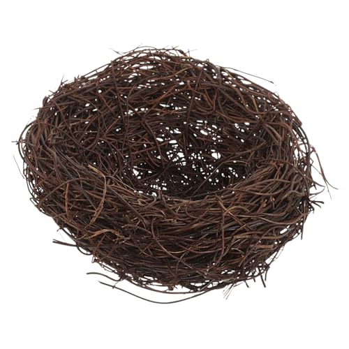 OFFSCH Handgefertigtes Rattan Vogelnest Gartenornament Simuliertes Vogelnest Fotografie Requisite Vogel Deko Figuren Künstliche Deko Für Innen Und Außenbereich von OFFSCH