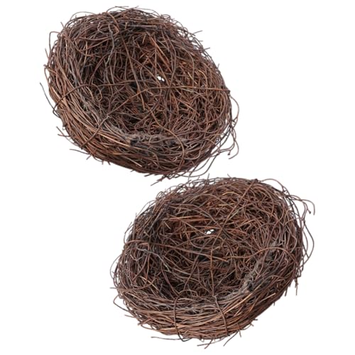 OFFSCH Kunsthandwerk Geflochtene Vogelnester Realistische Rattan Vogelnester Simuliertes Vogelnest Deko Für Hochzeiten Und Garten 8CM Fake Vogel Nest Ornamente von OFFSCH