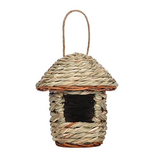 OFFSCH Strohvogel Nest Käfig Hängende Taube Elster Vögel Finch Birdhouse Vogel Bird Breeding Nest Vogel Nest Vogel Nest Dekoration Gras Khaki von OFFSCH