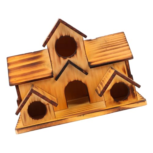 OFFSCH Vogelhaus Aus Holz Für Den Außenbereich Rustikales Vogelhäuschen Handgefertigtes Vogelzubehör Ideal Für Wildvögel Wetterfest Und Langlebig Perfekt Für Garten Und Balkon von OFFSCH