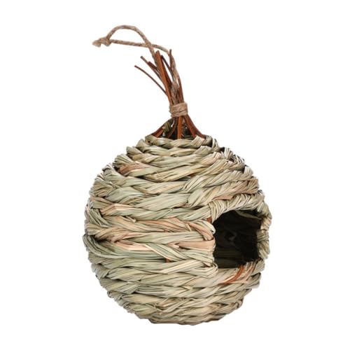 OFFSCH Vogelnest gartenflies gartenscheere gartenrechen gartenloege Bird Protect Vogelhaus Wandmontierter Vogeltisch Häuser Rastplatz für Vögel Grasvogelhütte Vogelbrutnest Stroh Khaki von OFFSCH