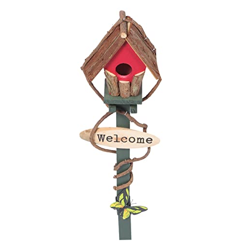 OFFSCH Vogelnest vogelhaus outdoordeko Garden Decor holzdeko House Decoration Kolibri-Willkommensschild Garten Vogel Zuhause Outdoor-Dekor Vogelschlafnest terrassenpfahl dekor Rattan von OFFSCH