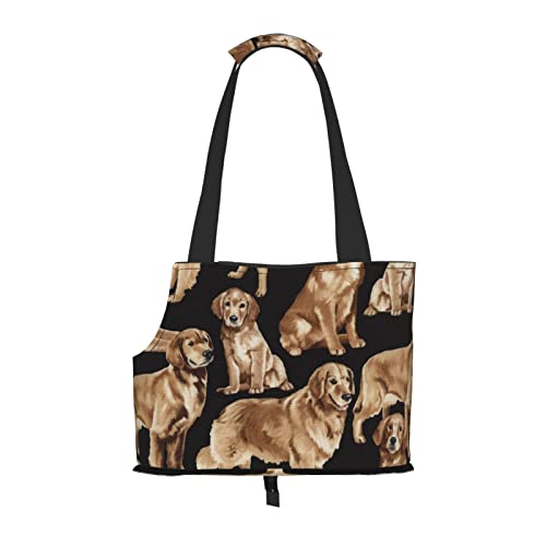 Golden Retrievers Faltbare Hundetragetasche, Tragetasche, geeignet für Welpen, kleine Hunde und Katzen für Outdoor-Reisen von OGNOT