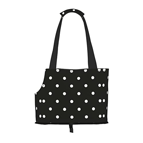 Schwarz und Weiß Polka Dot Faltbare Hundetasche Tragetasche Geldbörse Tragetasche Geldbörse Geldbörse Geeignet für Welpen, kleine Hunde und Katzen für Outdoor Reisen von OGNOT