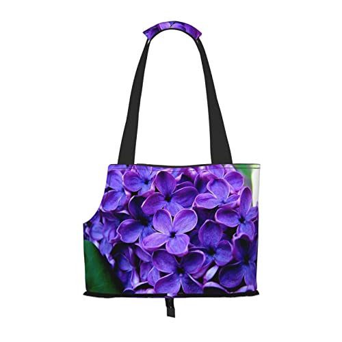 Violet Flower Faltbare Hundetragetasche, Tragetasche, geeignet für Welpen, kleine Hunde und Katzen für Outdoor-Reisen von OGNOT