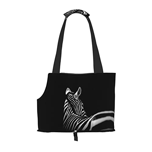 Zebra Faltbare Hundetragetasche, Tragetasche, geeignet für Welpen, kleine Hunde und Katzen für Outdoor-Reisen von OGNOT