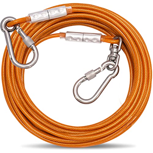 Tie-Out Leinen für Hunde,3/6/9/15m Hundeleine für den Hof,Hofleine Leinen für Hunde（Orange,15M von OH-JEWPHX