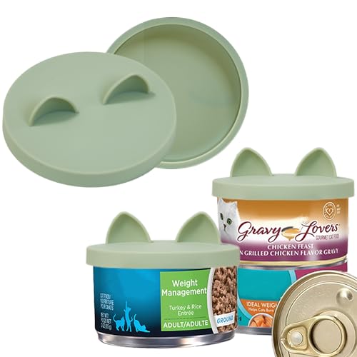 OHMO Dosendeckel Katzenfutter, Silikon Deckel für Dosen für Tierfutter(70-85g), BPA-frei, Hellgrün, 2er-Set von OHMO