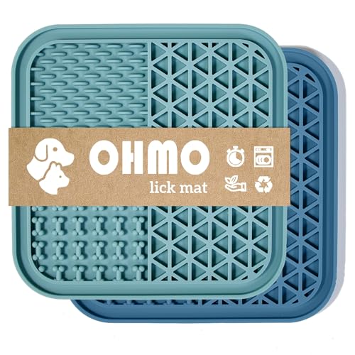 OHMO Schleckmatte Hund, Leckmatte für Welpen Katze - 2 Pcs für Haustier Angst Relief und langsam füttern, Lebensmittelqualität Silikon von OHMO