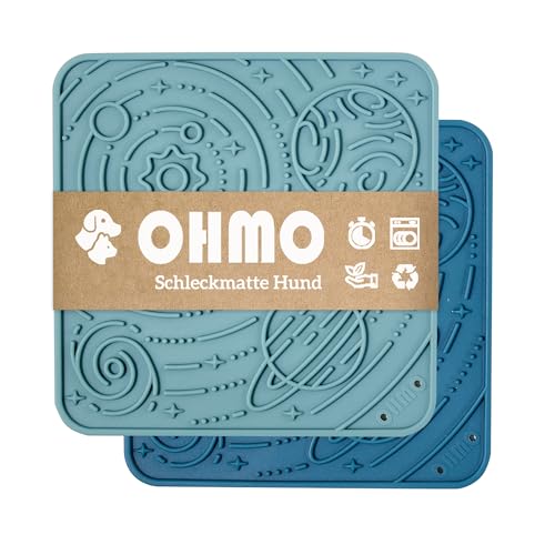 OHMO Schleckmatte Hund, Leckmatte für Welpen Katze - 2 Pcs Groß, für Haustier Angst Relief und langsam füttern, Lebensmittelqualität Silikon von OHMO