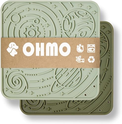 OHMO Schleckmatte Hund, Leckmatte für Welpen Katze - 2 Pcs Groß, für Haustier Angst Relief und langsam füttern, Lebensmittelqualität Silikon von OHMO