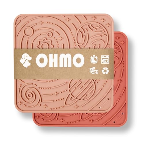 OHMO Schleckmatte Hund, Leckmatte für Welpen Katze - 2 Pcs Groß, für Haustier Angst Relief und langsam füttern, Lebensmittelqualität Silikon von OHMO