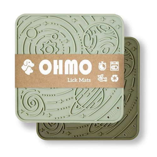 OHMO Schleckmatte Hund, Leckmatte für Welpen Katze - 2 Pcs Klein, für Haustier Angst Relief und langsam füttern, Lebensmittelqualität Silikon von OHMO