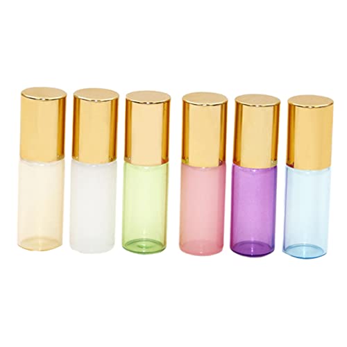 OHPHCALL 6st Bernsteinfarbene Rollerflaschen Tragbarer Parfümbehälter Spenderbehälter Rollflaschen Für Ätherische Öle Kleine Rollflaschen Aus Glas Reiseflaschen Kleines Glas Kosmetik Reisen von OHPHCALL