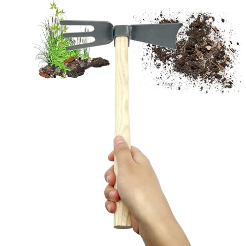 OHYER Doppelhacke gartenhacke pflanzhacke pendelhacke gartenwerkzeug kreuzhacke unkrauthacke spitzhacke gartenhacke mit stiel Handhacke Handjäter Gartenwerkzeuge Bodenauflockerung (Doppelzweckhacke) von OHYER